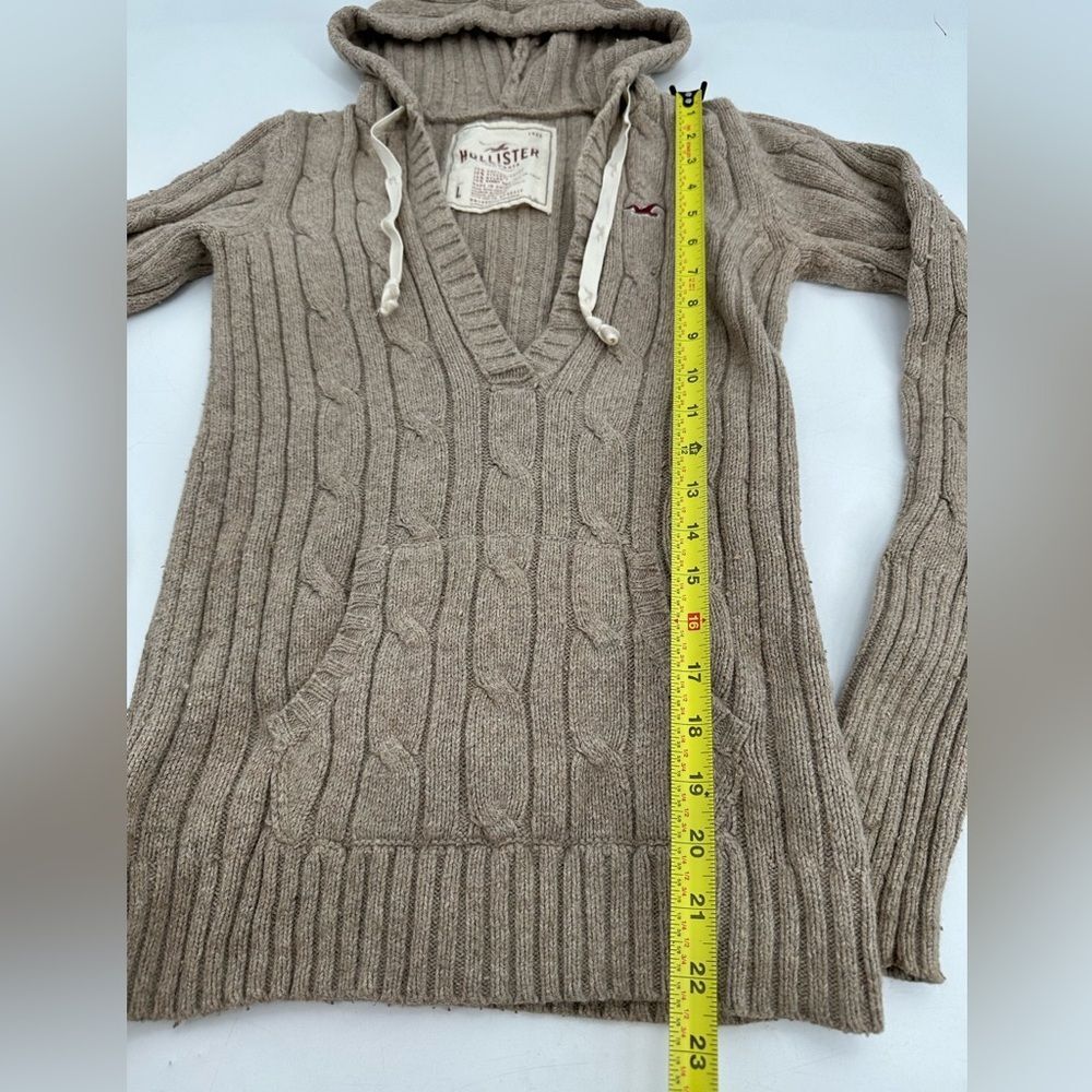 Hollister Womens Chunky Y2K Knit Hooded Sweater Size Large Bella Swan Slim Fit - Picture 5 of 7